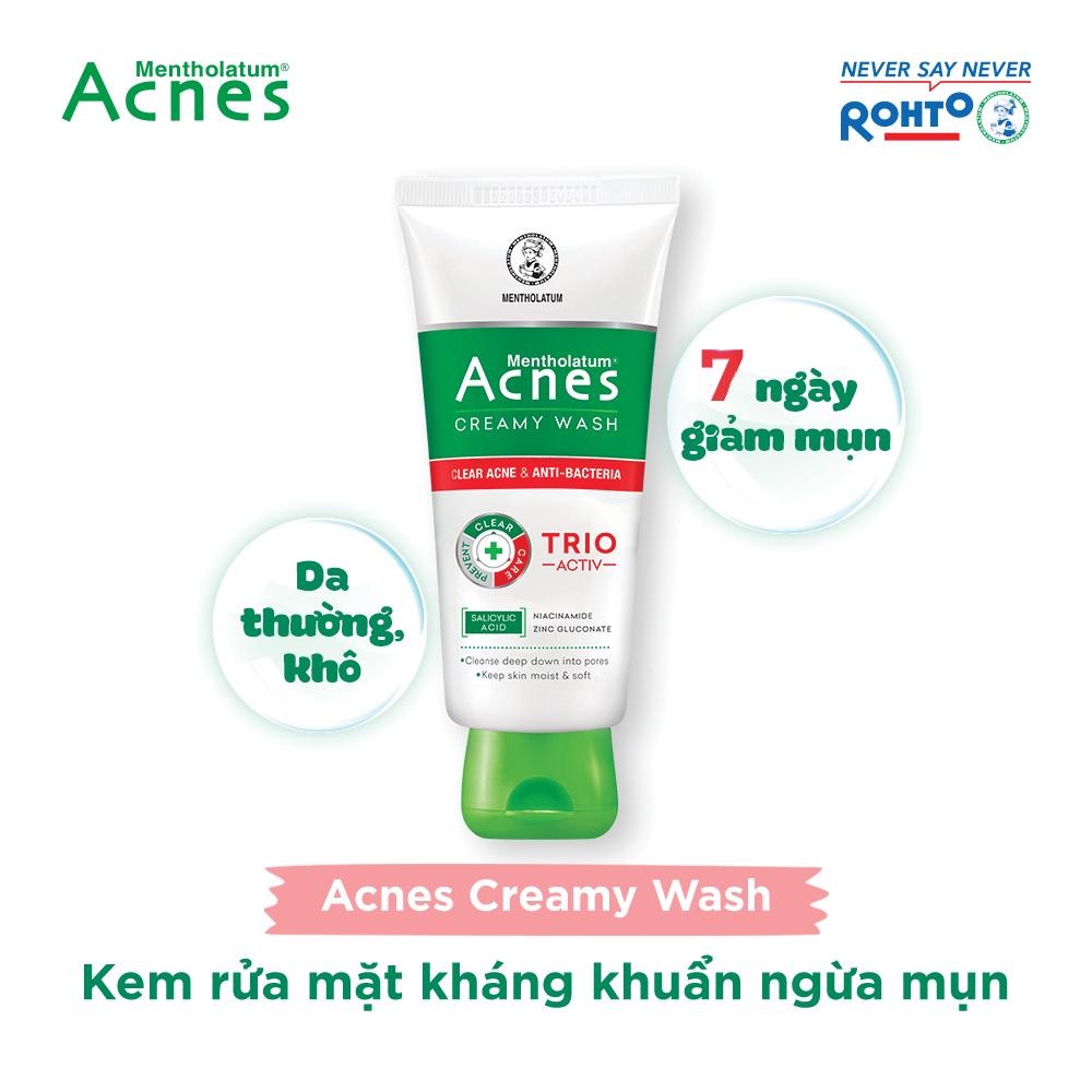 Kem Rửa Mặt Acnes Giúp Ngừa Mụn Creamy Wash
