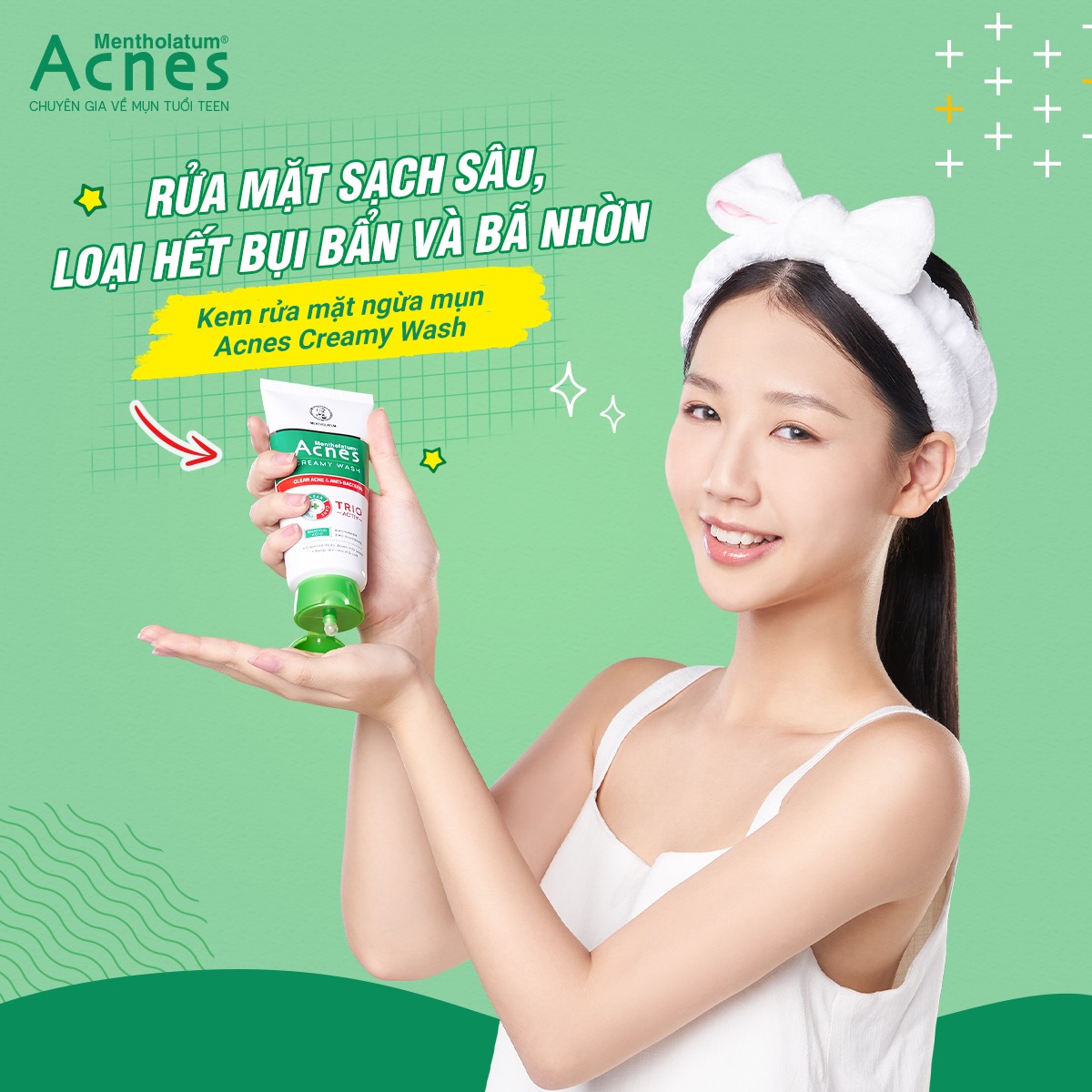Kem Rửa Mặt Acnes Giúp Ngừa Mụn 100g Creamy Wash