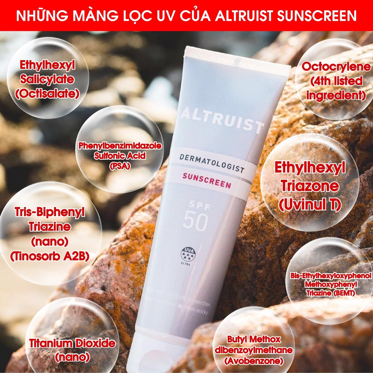 Kem Chống Nắng Altruist SPF 50 UVA 100ml Dermatologist Sunscreen SPF 50