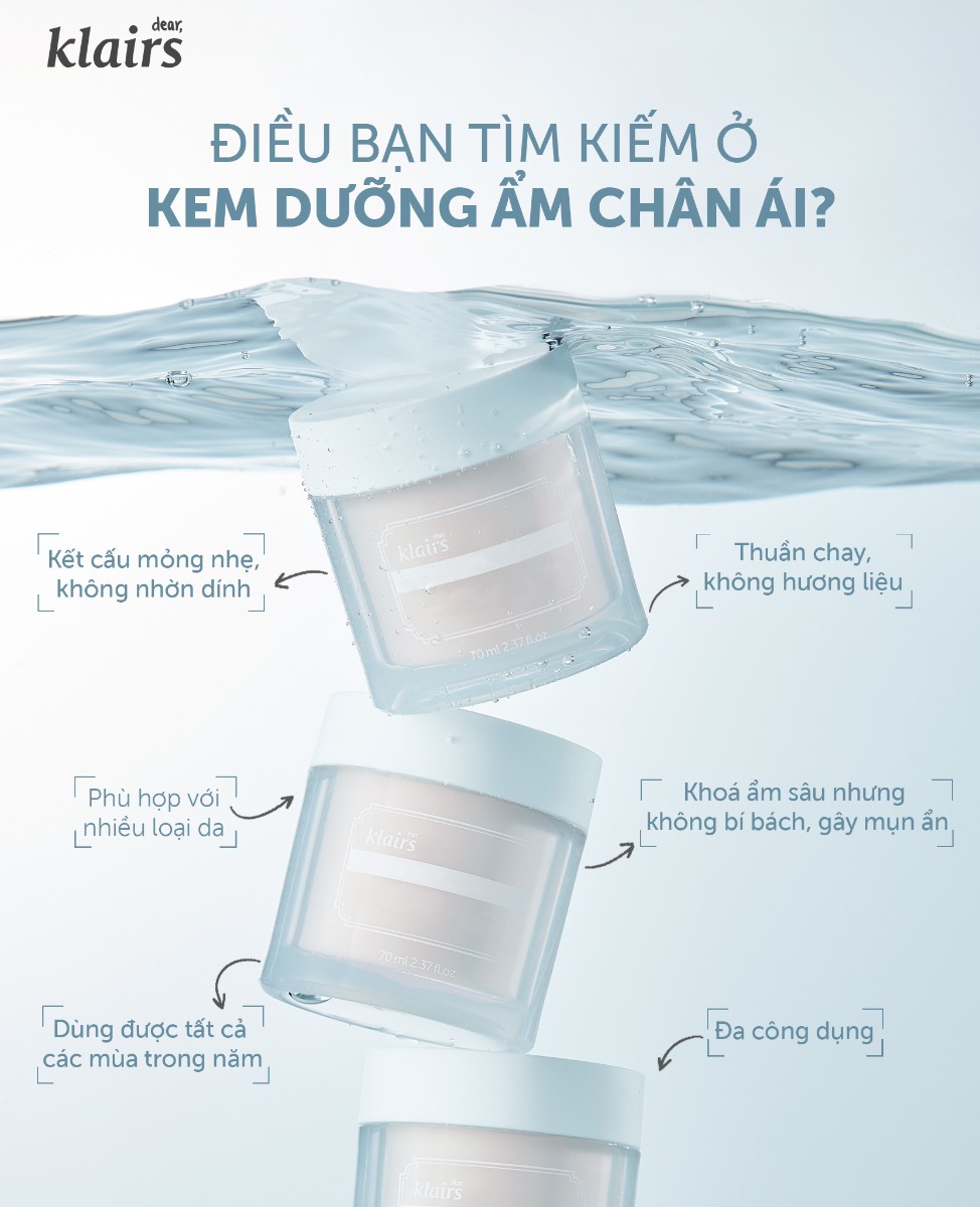 Kem Dưỡng Ẩm Klairs Fundamental Water Gel Cream 70ml