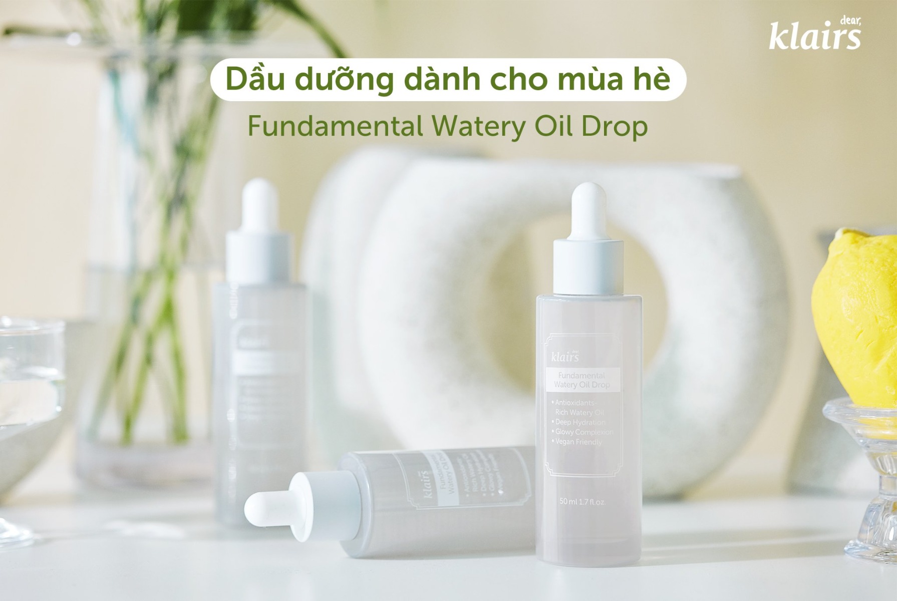 Tinh Chất Dưỡng Da Klairs Fundamental Watery Oil Drop 50ml
