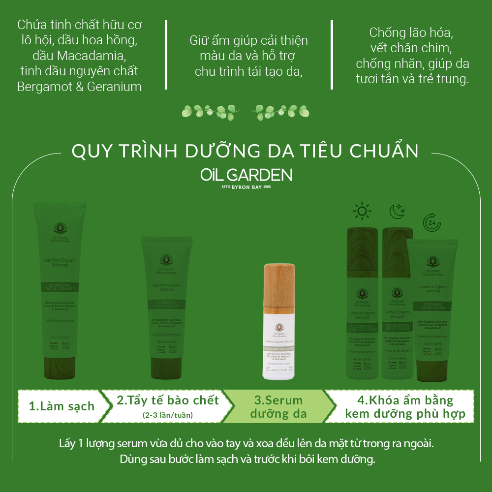 Serum Dưỡng Ngăn Ngừa Lão Hóa Da OIL GARDEN Rejuvenating Facial Serum 30ml dễ sử dụng
