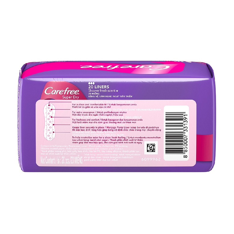 Băng vệ sinh Carefree Super Dry hàng ngày siêu thấm 20 miếng-4