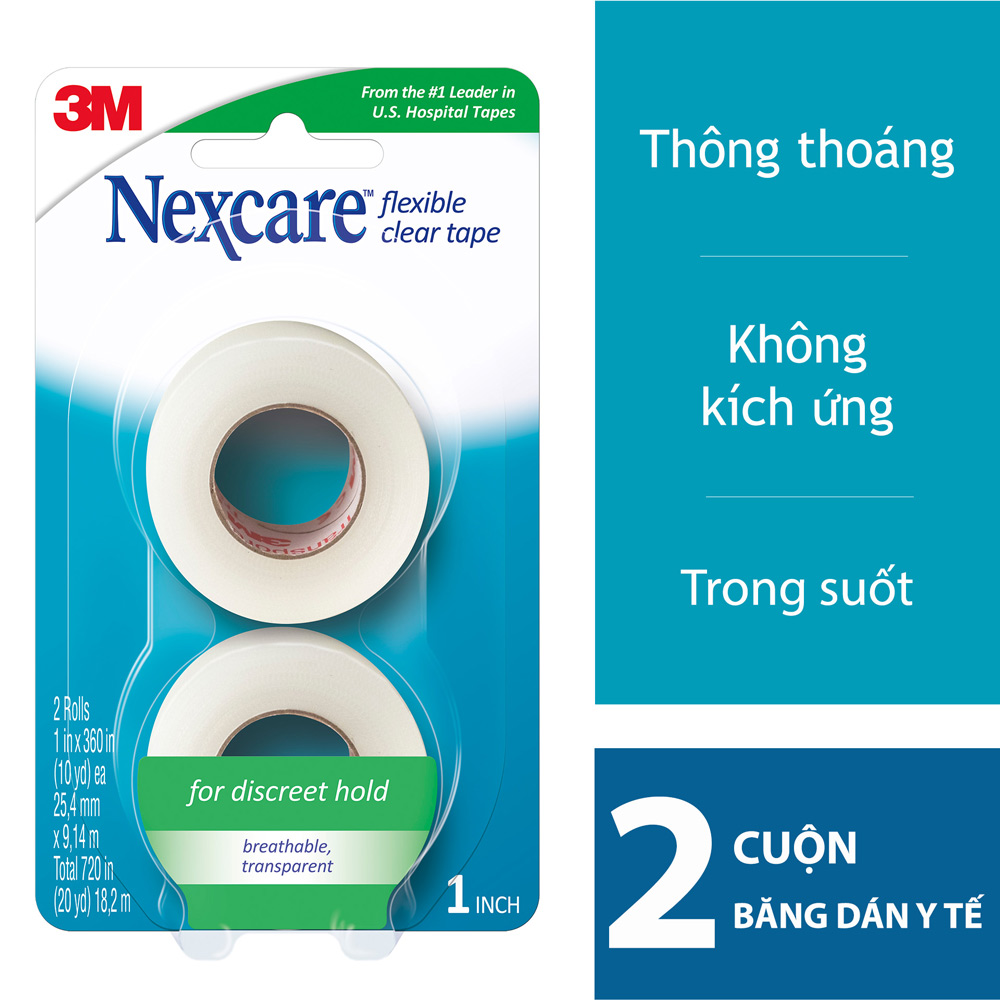 Băng Keo Y Tế Nexcare 3M 771-2PK 1 Inch Trong Suốt 2 Cuộn