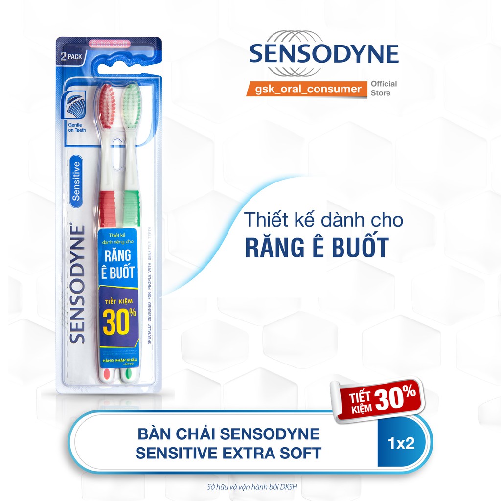 Bộ 2 Bàn Chải Đánh Răng Sensodyne Sensitive Extra Soft 