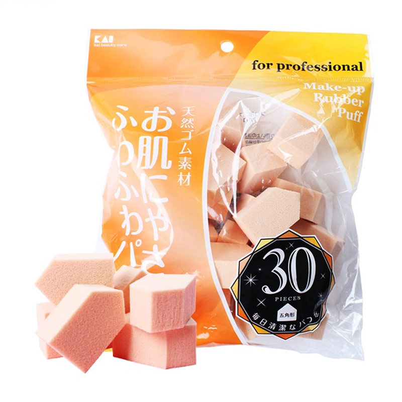 Bông Phấn Trang Điểm KAI Dùng Cho Kem Nền For Professional Make-Up Rubber 30 Cái 