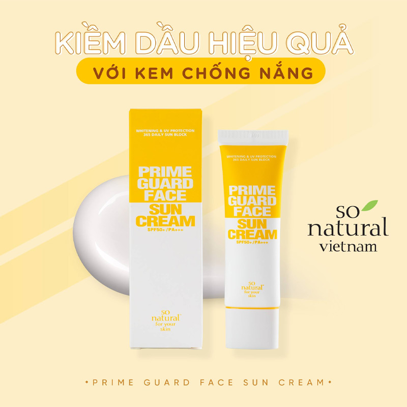 Kem Chống Nắng So'Natural Giữ Ẩm & Che Khuyết Điểm Prime Guard Face Sun Cream SPF50+/PA++++ 50ml