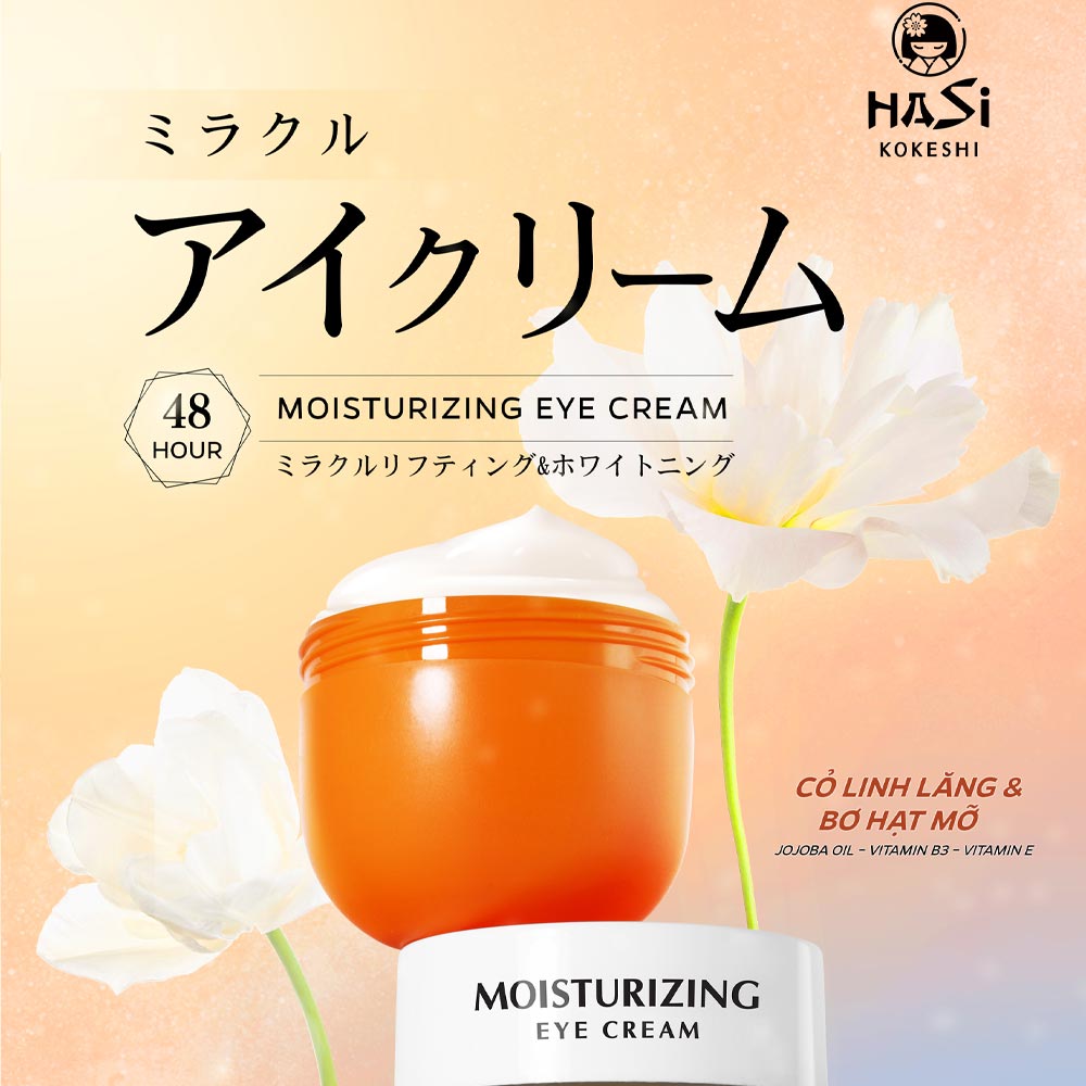 Kem Dưỡng Mắt Hasi Kokeshi Puredoll Moisturizing Eye Cream 15g