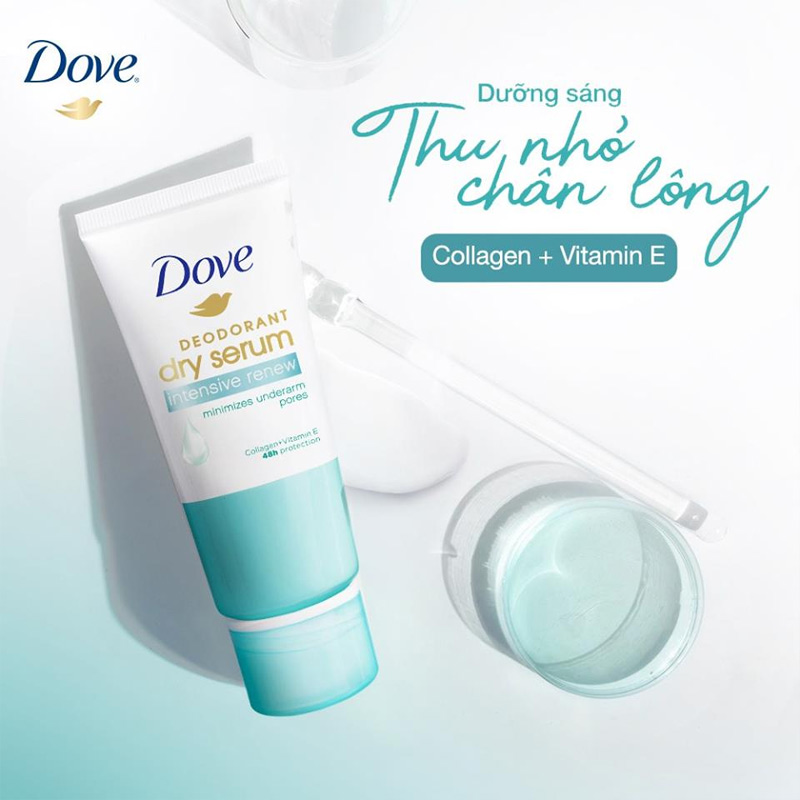 Kem Khử Mùi Dove Collagen & Vitamin E Se Lỗ Chân Lông 50ml