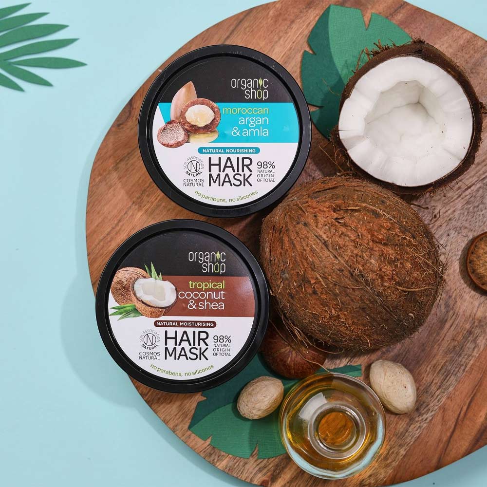 Kem Ủ Tóc Organic Shop Tropical Coconut & Shea Hair Mask Chiết Xuất Dừa Và Bơ Hạt Mỡ 250ml