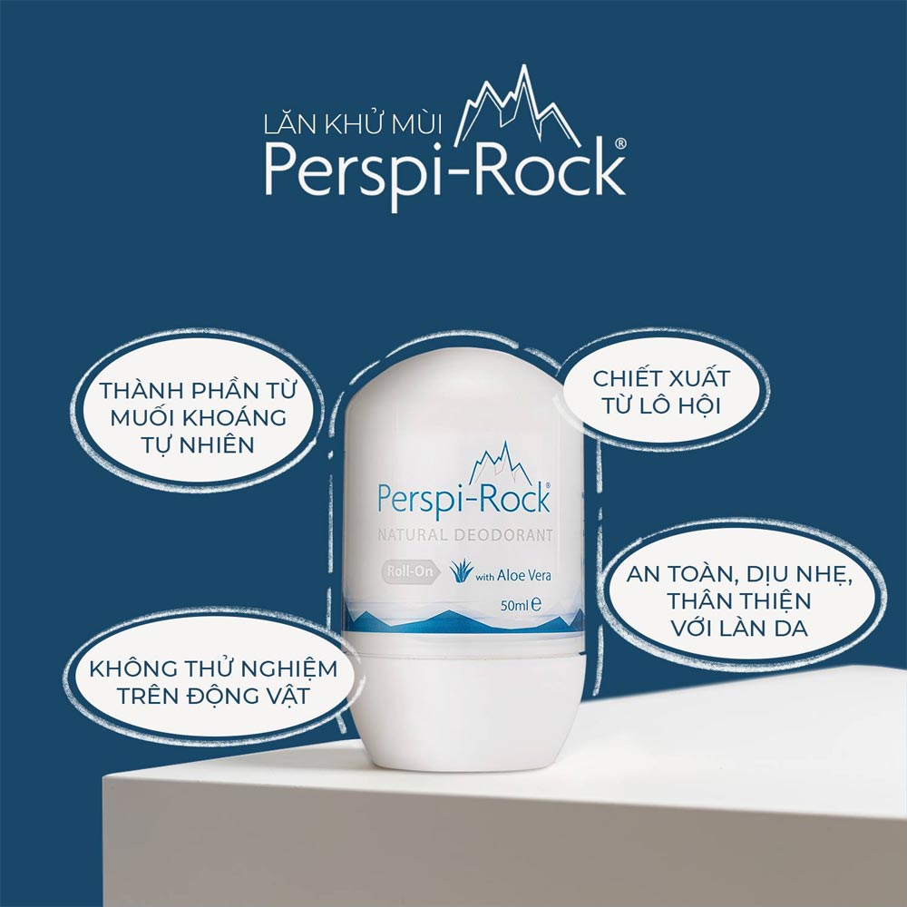 Lăn Khử Mùi Perspi-Rock Tự Nhiên Chiết Xuất Lô Hội 50ml