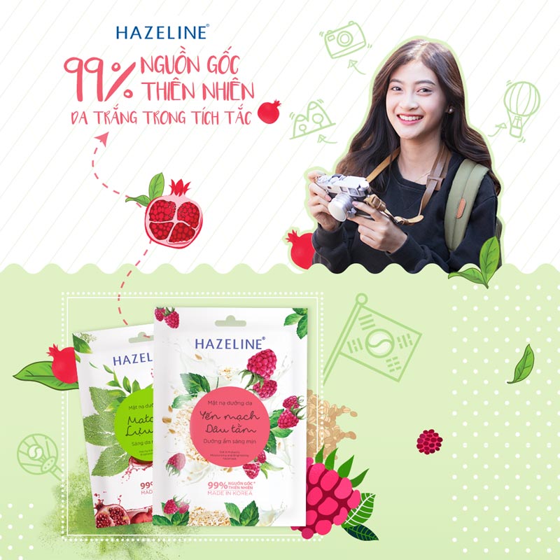 Packaging Mặt Nạ Hazeline Brightening Facemask 20g