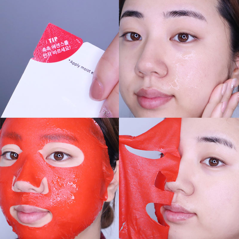 Kết cấu Mặt Nạ So'Natural Cấp Ẩm Cân Bằng Da Cho Da Mụn pH 5.5 Red Ampoule Mask 30ml