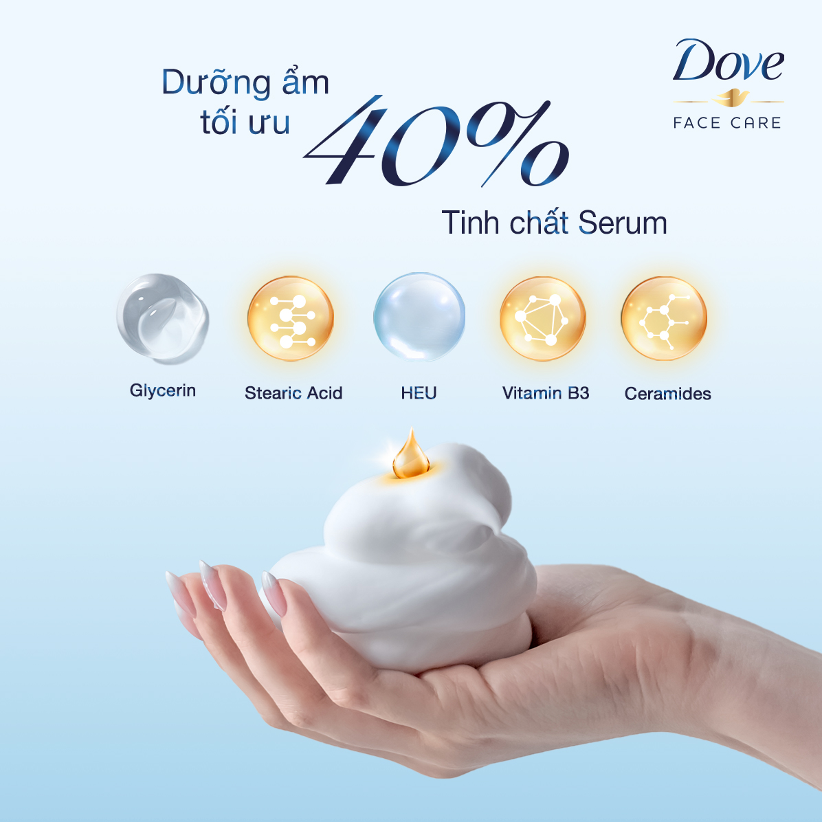 Sữa Rửa Mặt Dove Tinh Chất - Serum